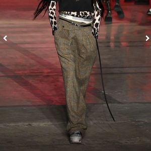 R13 Triple Pleat Crossover Trousers